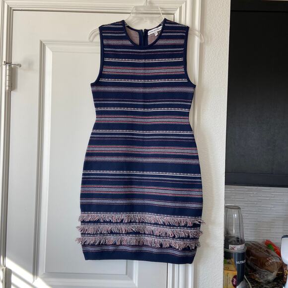 Cupcakes & Cashmere Dress Women's Medium Blue Pink NWOT Sonata Sweater Dress - Picture 3 of 13